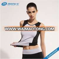 Custom Made Women Cheap Price Two Color Constrasting Soft Running Sports Tank Top